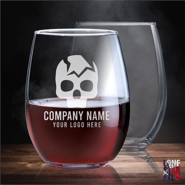 Custom Glasses Engraved Logo Etsy