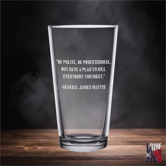 General James Mattis Citation Soyez Poli Pint Glass Set De 2 Etsy France