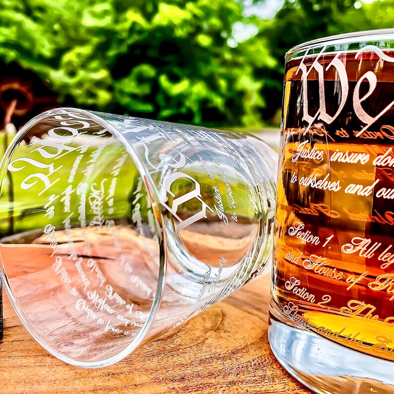 LoneStarEtch Constitution of the U.S. Whiskey Glasses - Thumbnail 3