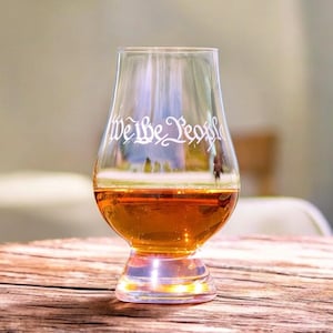 We The People / Patriotic Glencairn Whiskey / Engraved / Whiskey Glass / Bourbon Glass / Scotch / Tasting Glass  / Father's Day Gift