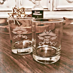 Pirate - D.O.F Whiskey Glass / Bourbon Glass / Scotch Glass / Father&#39;s Day Gift