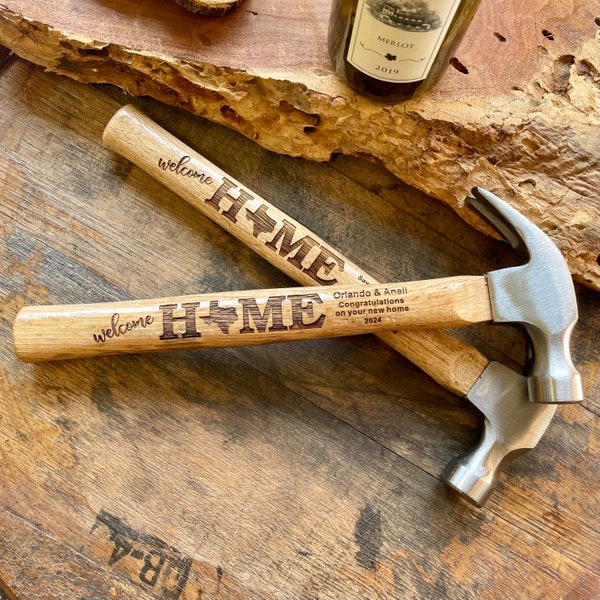 Engraved Full Size Hammer - Welcome Home - Choose Your State - Personalized / Real Estate Agent Closing Gift / New Home Owner Gift