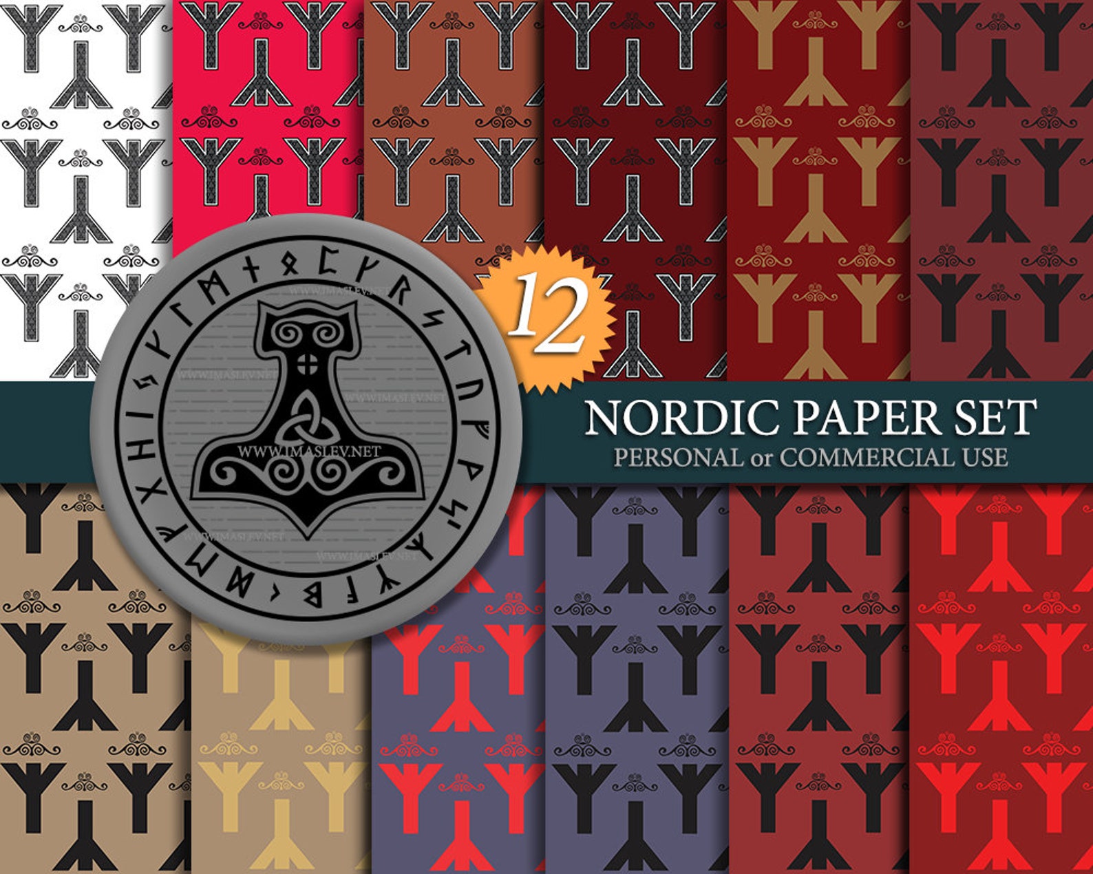 Free Nordic Digital Paper Printables
