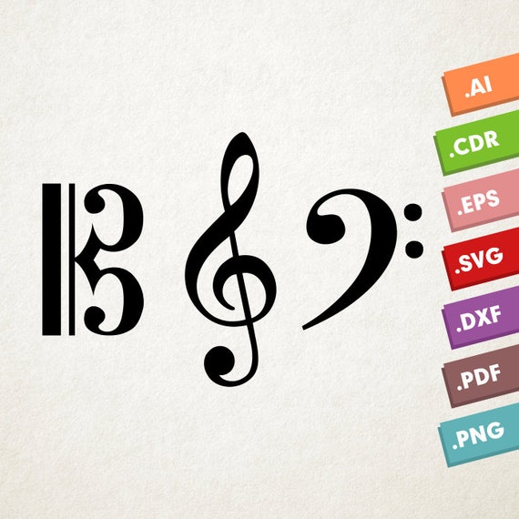 Music Symbols Svg Vector Instant Download Design For Cricut Etsy