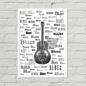 I Love Blues, Wall Art, Digital Print, Poster, Art, Instant Poster Art, Digital Art, Blues guitar