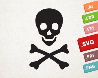 Pirate Skull - SVG, Vector files. Instant download design for cricut or silhouette.