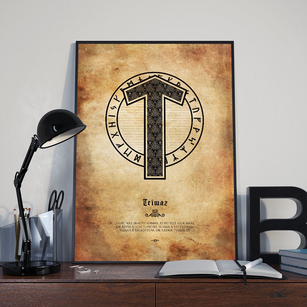 Tiwaz, Teiwaz, Rune - Wall Art, Color Art, Digital Print Tiwaz, Teiwaz, Rune - Wall Art, Color Art, Digital Print