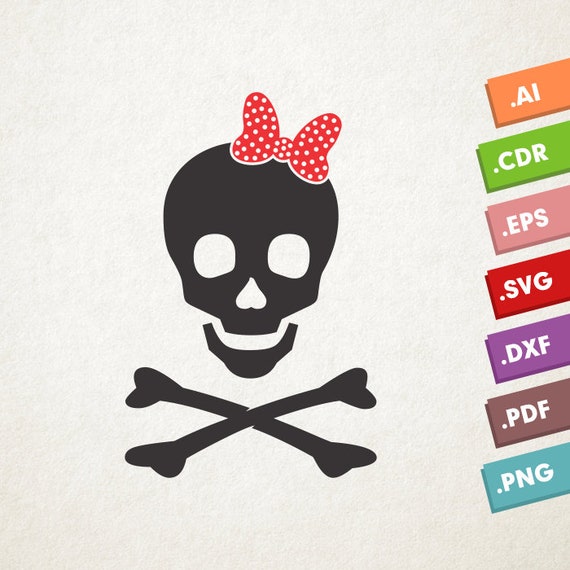 Download Free Female Pirate Skull Svg Vector Files Instant Download Etsy SVG Cut Files