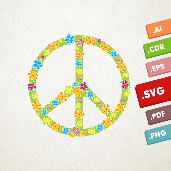 Download Free Peace Symbol Hippie Symbol Svg Vector Illustration Etsy SVG Cut Files