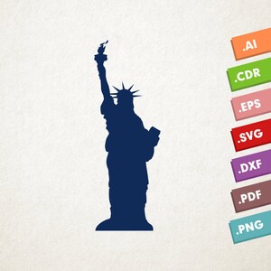 Vetor SVG da Estátua da Liberdade. Estátua da Liberdade. Design de download instantâneo para cricut ou silhueta. Dia da Independência dos EUA. Estátua da Liberdade EUA.