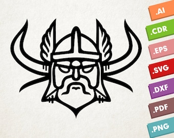 Viking head - SVG, Vector files. Instant download design for cricut or silhouette. Nordic Viking silhouette. Ragnar silhouette. Viking SVG.