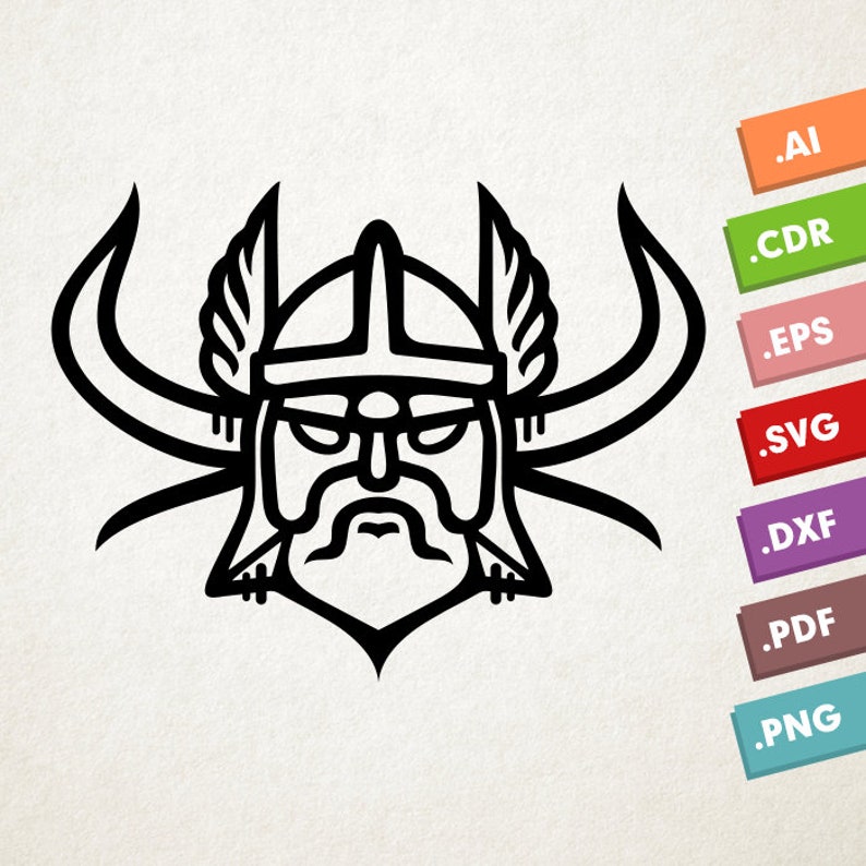Viking Head SVG, Vector Files. Instant Download Design for Cricut or