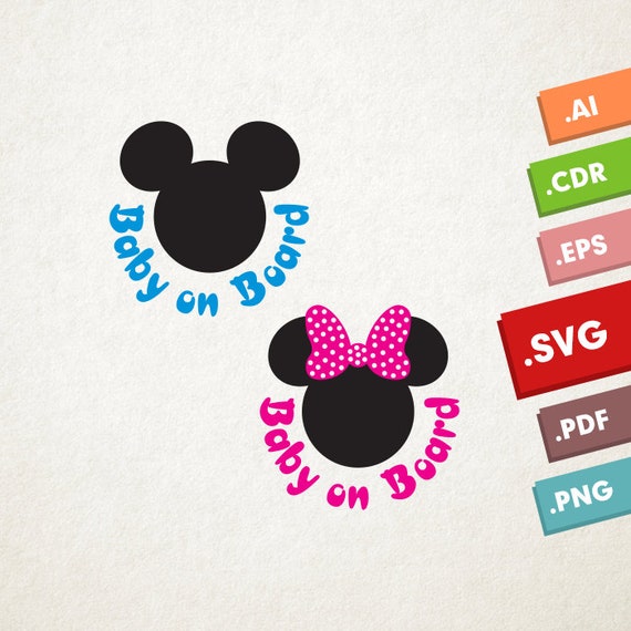 Download Baby On Board Mickey And Minnie Mouse Svg Vector Etsy