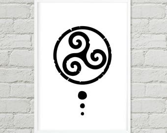 Triskelion, Nordic Wall Art, Digital Print, Poster, Art, Instant Poster Art, Digital Art. Celtic Symbol. Celtic Symbol poster. Celtic Art.