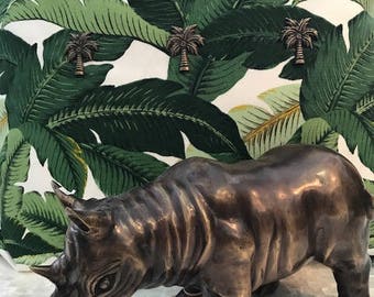 Brass Rhino Sculpture
