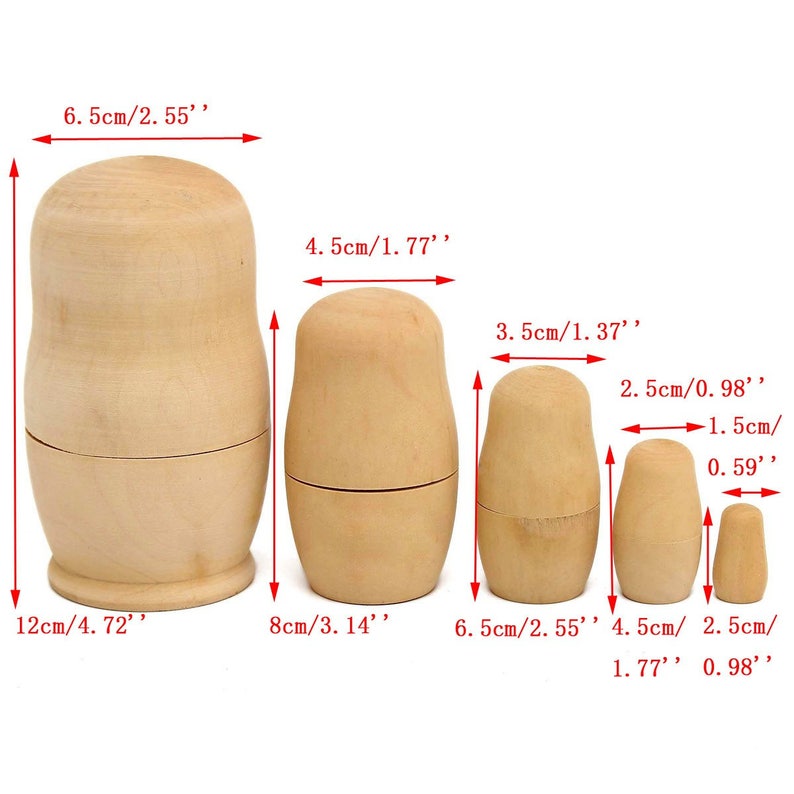 Blank Nesting Dolls Bulk Unpainted Nesting Dolls Blank Etsy