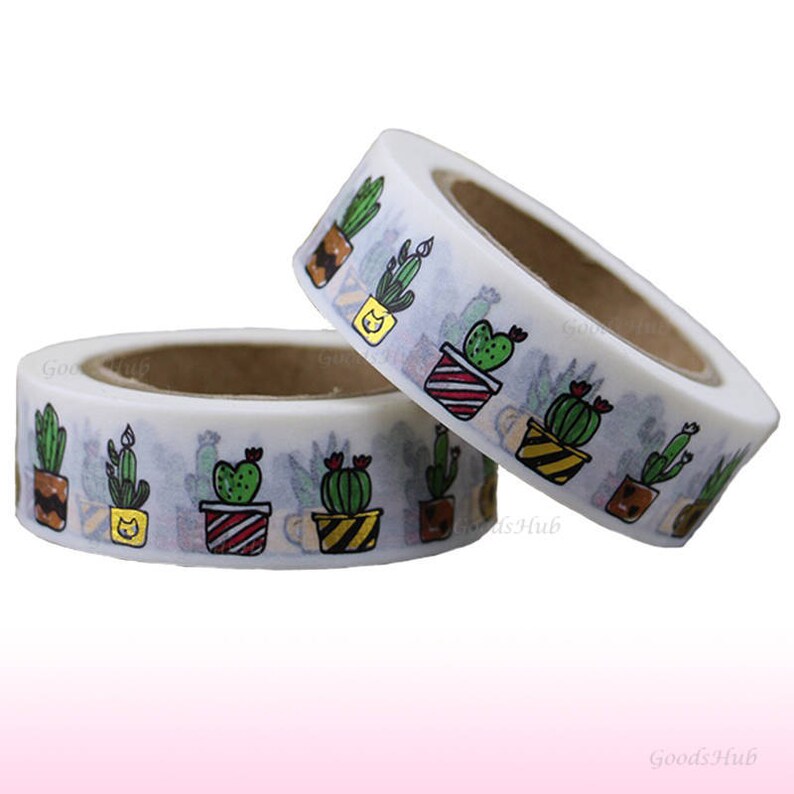 Cactus Tape Kawaii Desert Succulent Plant Cute Gardening Decal Sticker Cool Bulk for Scrapbooking Journal Planner Card Making DIY Decoration