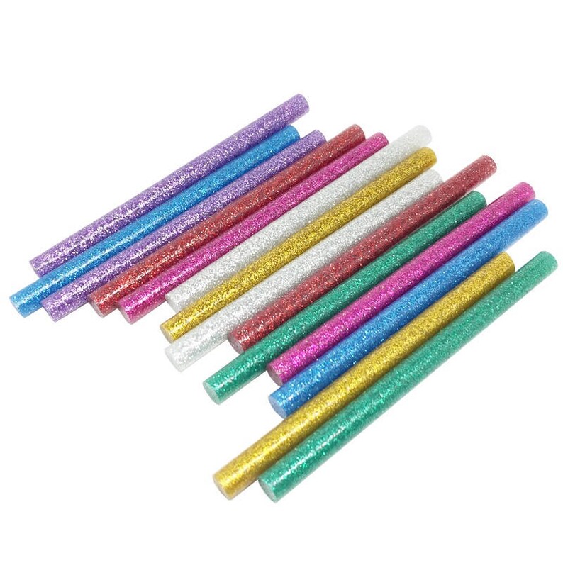 14 Hot Melt Glue Sticks Glitter Colorful Mixed Assorted Color Etsy