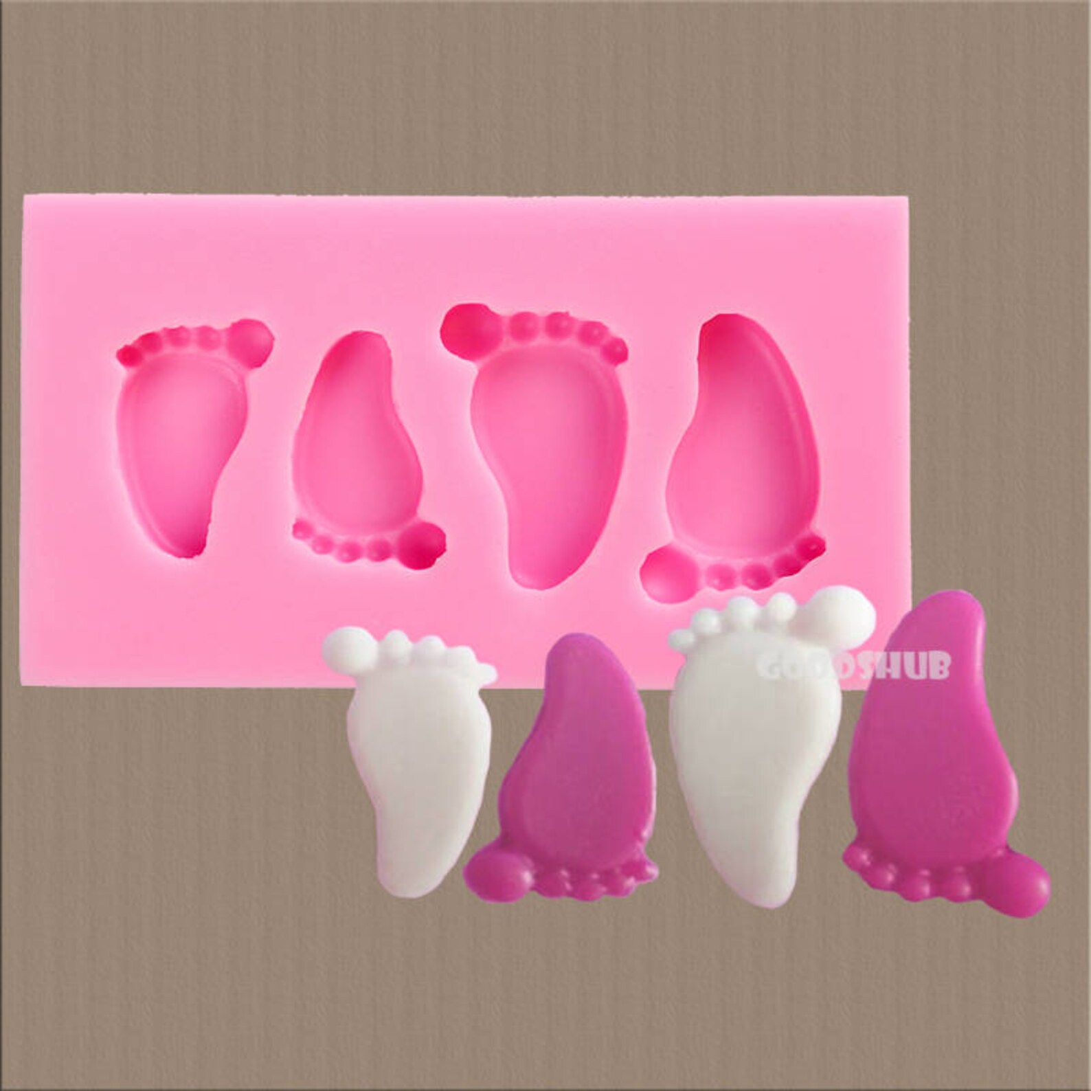 Silicone Baby Footprint Mold Baby Feet Mold Foot for Chocolate Etsy