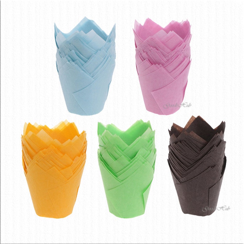 50 x Tulip Cupcake Liners Tulip Baking Cups Muffin Wraps Paper Etsy