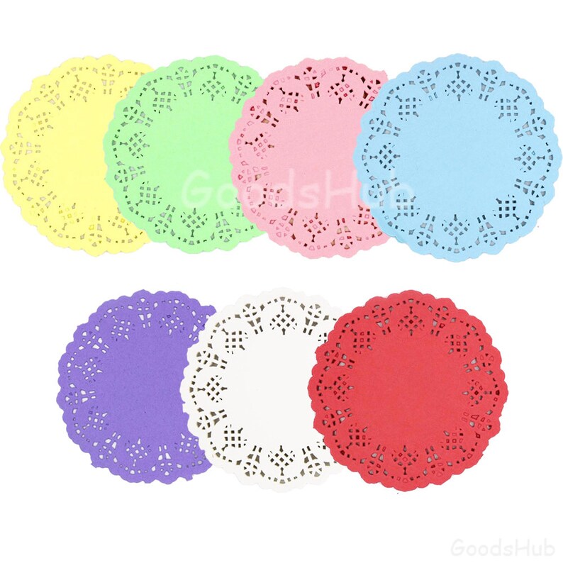3.5 Lace Paper Doilies Craft Doyleys Colored Round for Etsy