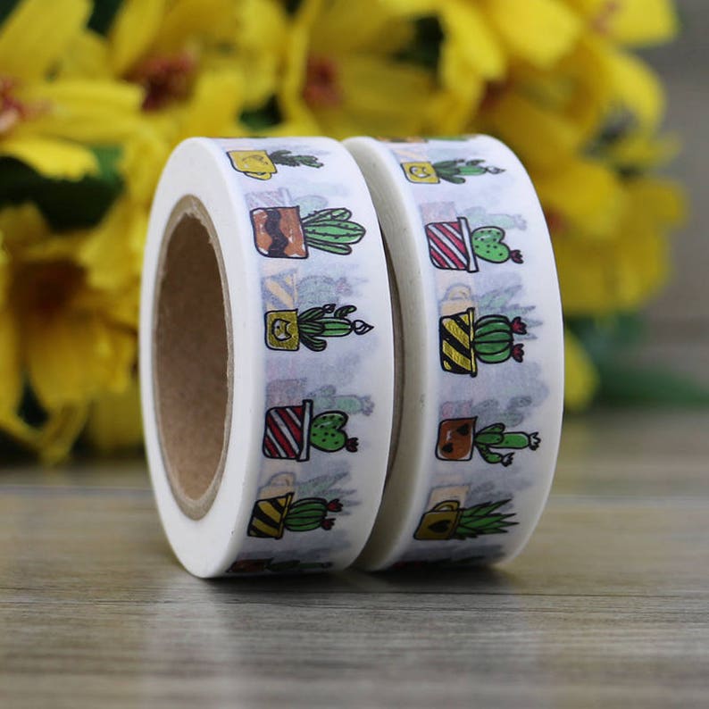 Cactus Tape Kawaii Desert Succulent Plant Cute Gardening Decal Sticker Cool Bulk for Scrapbooking Journal Planner Card Making DIY Decoration