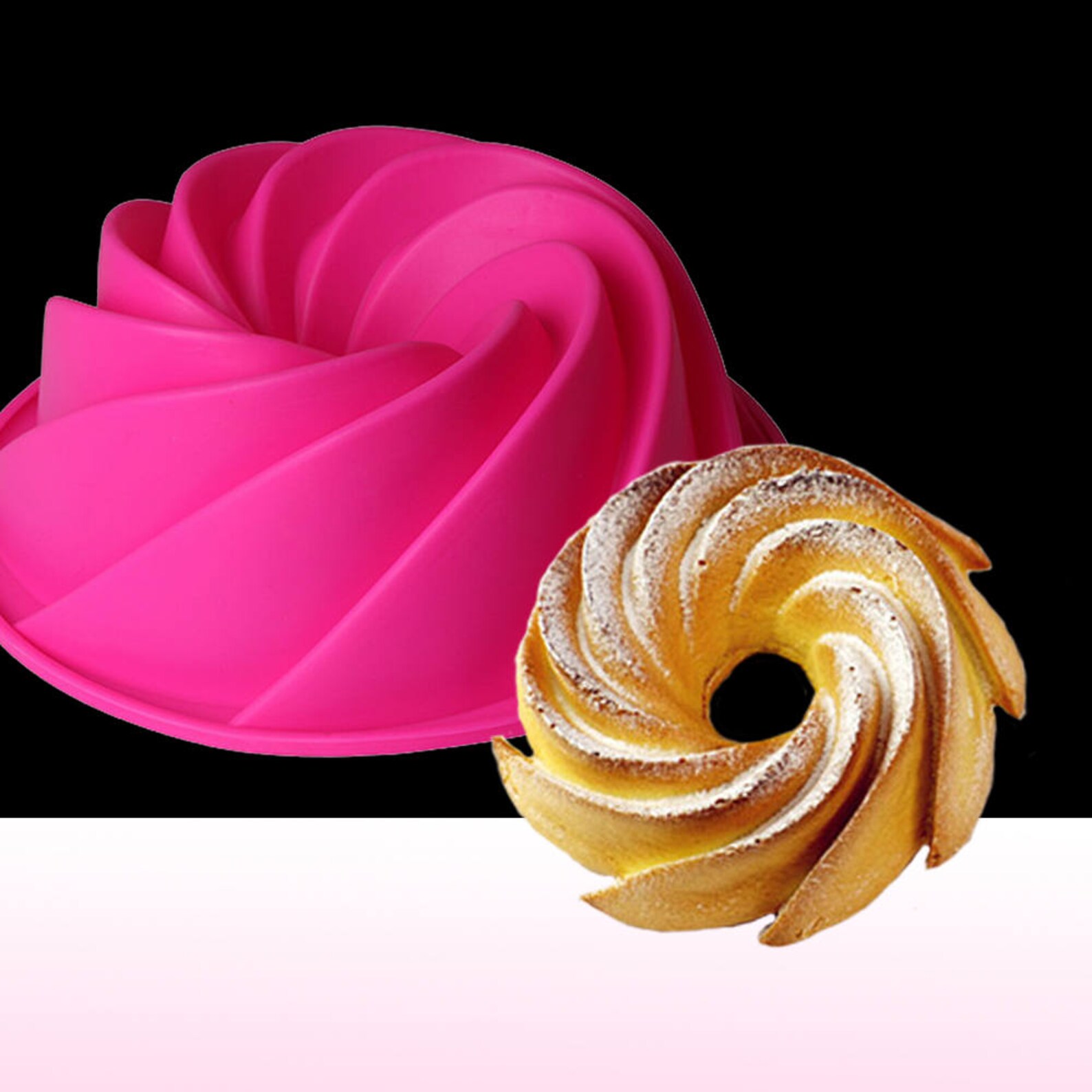 Large Spiral Cake Pan for Fluted Bundt Chiffon Pumpkin Cake Etsy