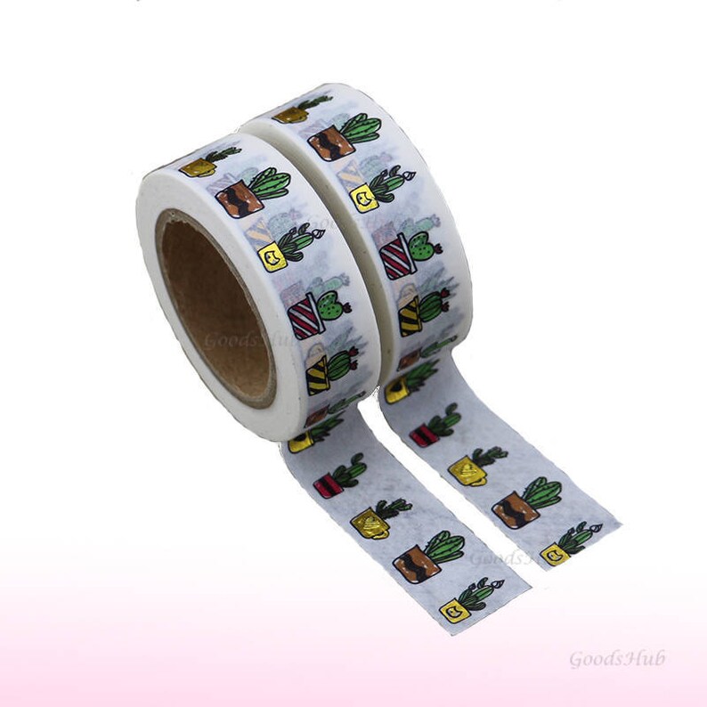 Cactus Tape Kawaii Desert Succulent Plant Cute Gardening Decal Sticker Cool Bulk for Scrapbooking Journal Planner Card Making DIY Decoration