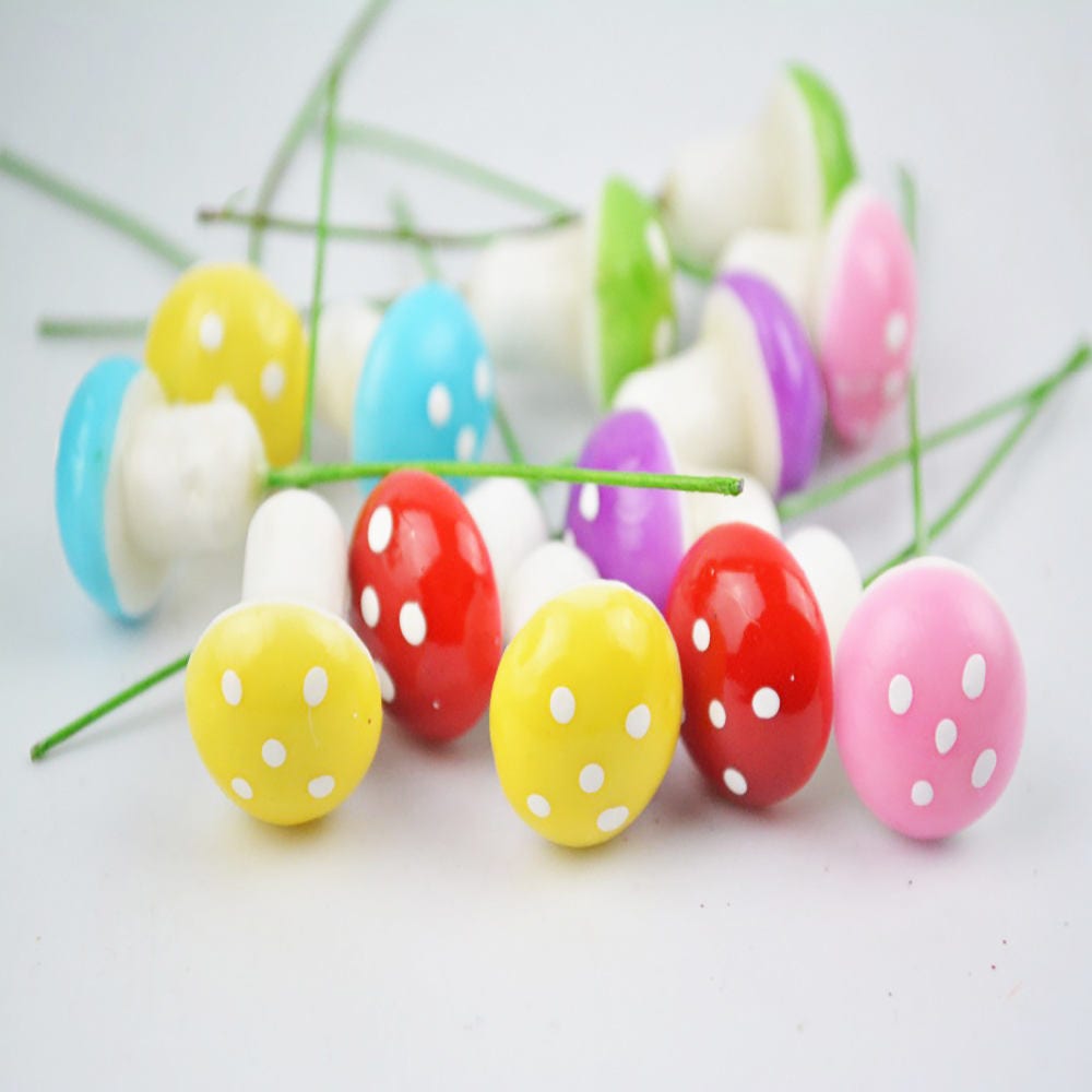 10 Foam Mushroom with Stem Mini Miniature Small for Flower Etsy