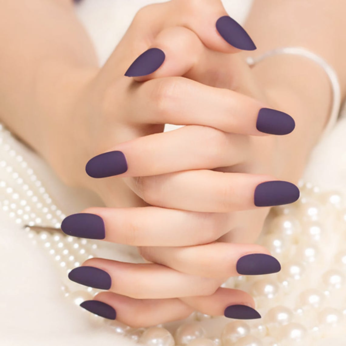 Matte False Nails Fake Nails Tips Full Cover Classical Noble Etsy