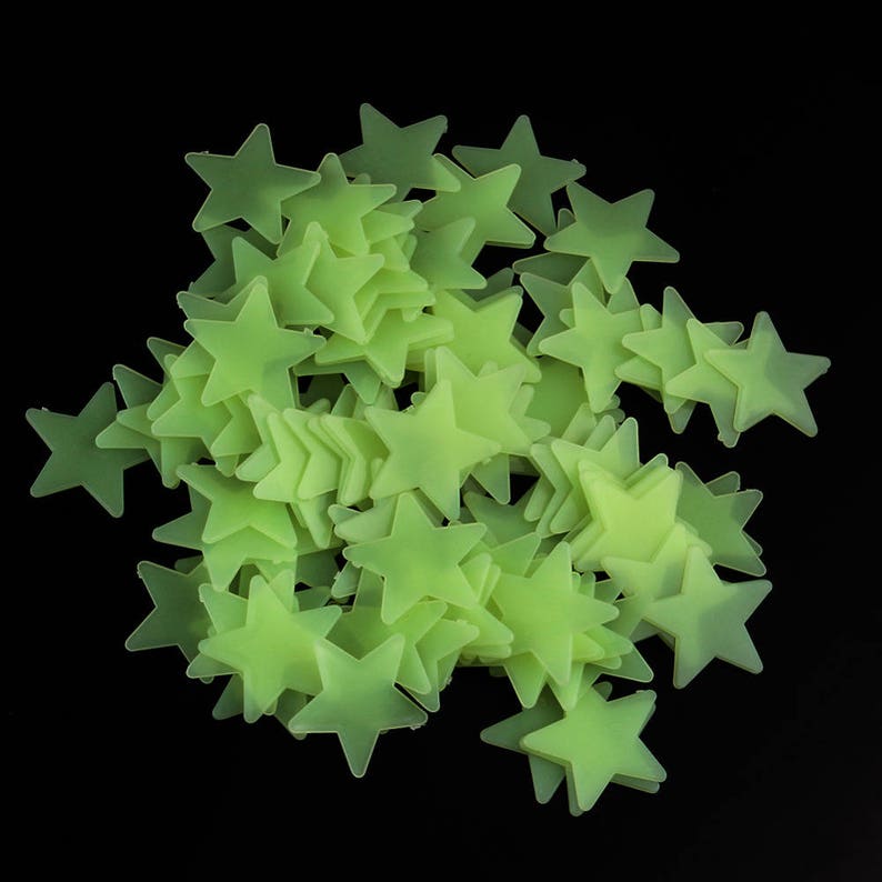 100 Glow in the Dark Stars Stickers with Self Adhesive Backing Etsy