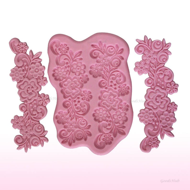 Impression Mats Silicone Lace Cake Mold Floral Shaped Fondant Etsy