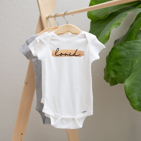 Loved Bodysuit | Gender Neutral Coming Home Bodysuit | Grandparent Pregnancy Announcement | Baby Shower Gift | Custom Baby Bodysuit|