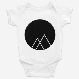 Geometric Mountains One Piece Bodysuit, Mountains Bodysuit, Nature Baby, Outdoor Baby, Infant Baby Clothes, Baby Shower Gift, New Baby Gift