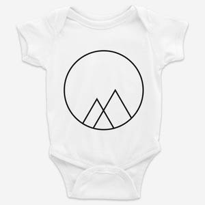 Geometric Mountains One Piece Bodysuit, Mountains, Baby Bodysuit, Nature Baby, Outdoor Baby, Infant Baby Clothes, New baby gift, Minimalist