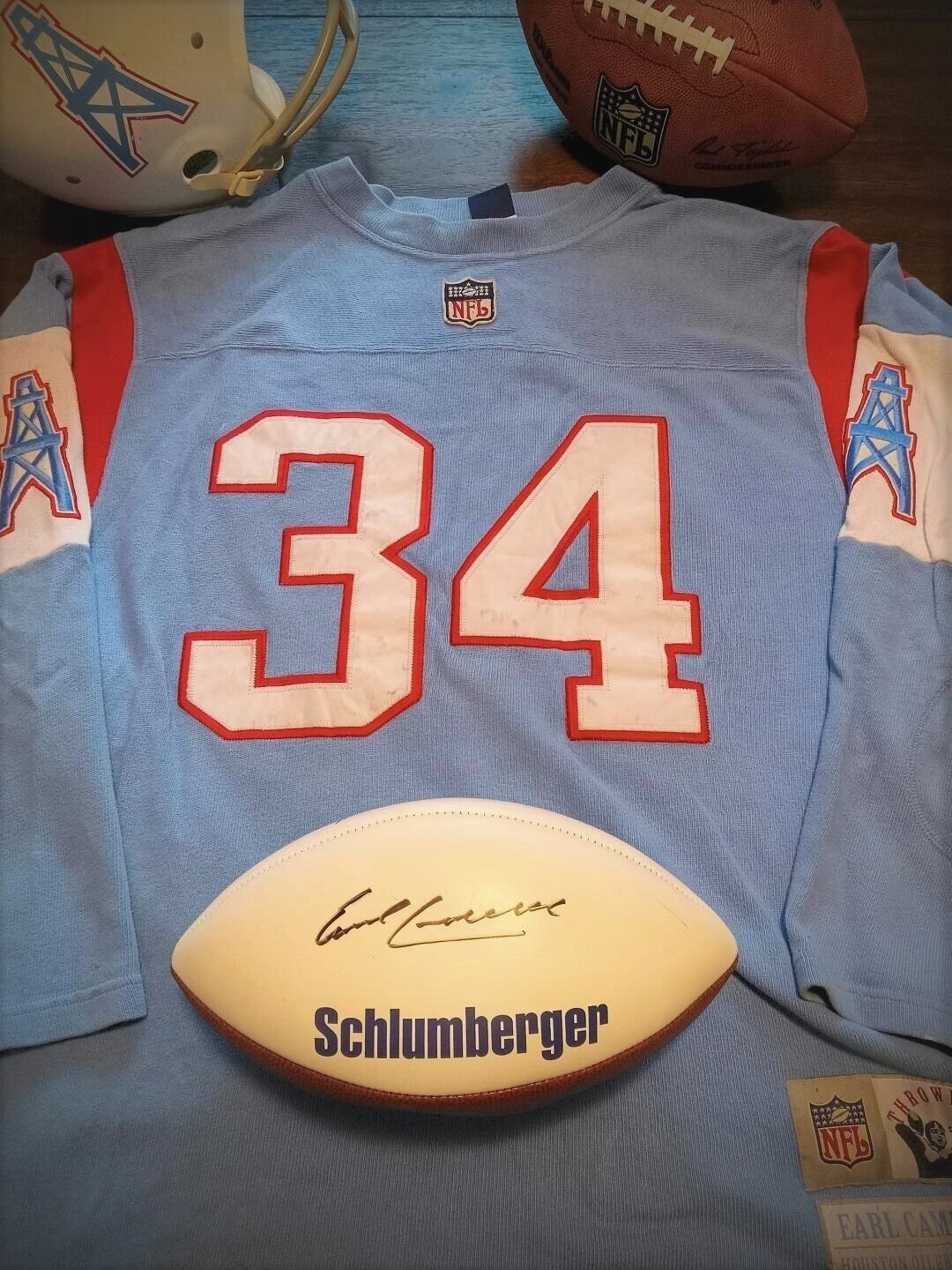 sold-Mitchell & Ness Houston Oilers Warren Moon full stitched jersey Sz 50  $75