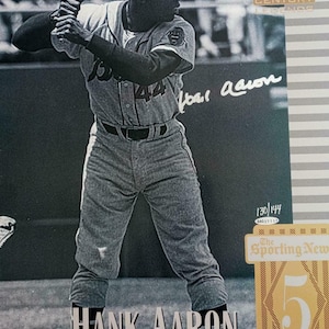 HANK AARON  Milwaukee Braves 1955 Away Majestic Throwback