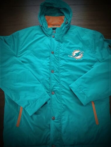 New Men Miami Dolphins Hoodie Sideline Athletic Performance Full zip Jacket  Coat