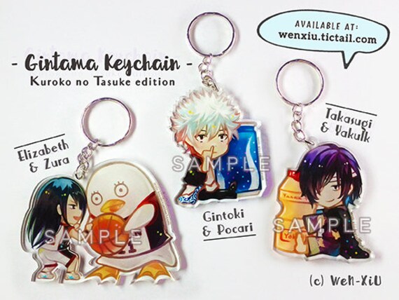 Anime Gintama Sakata Gintoki Trousseau Acrylique Porte-clés Clé chaîne