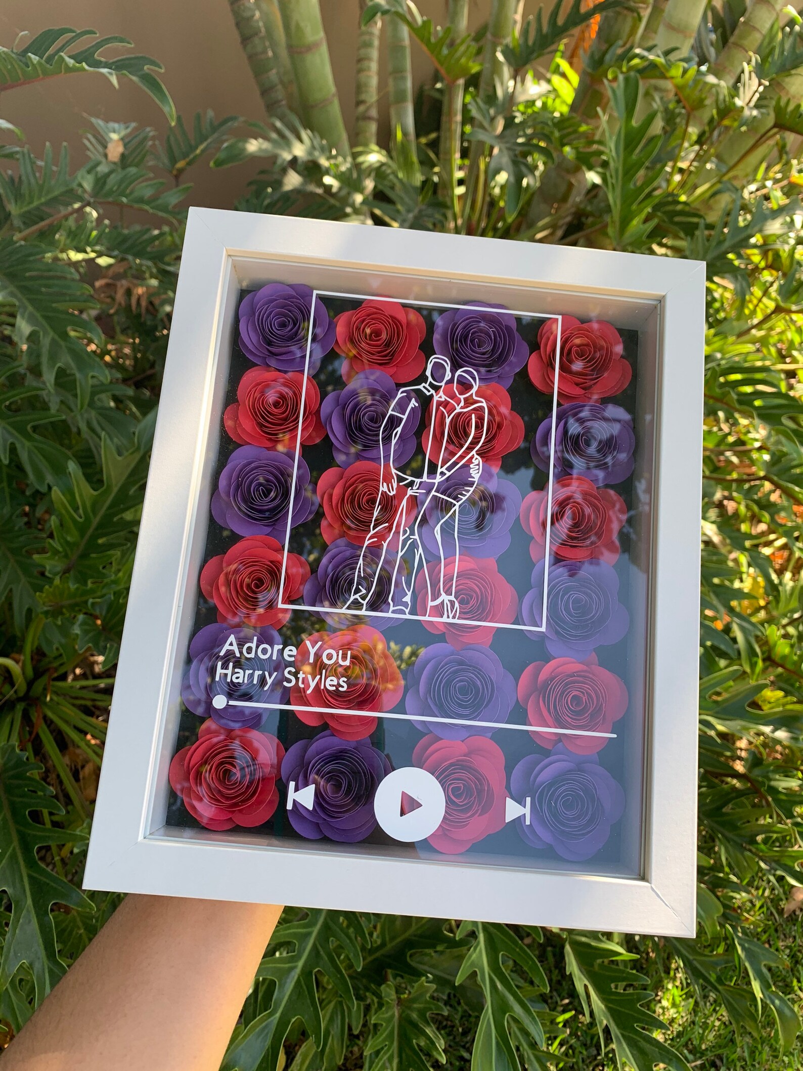 Flower shadow box anniversary wedding gift Etsy