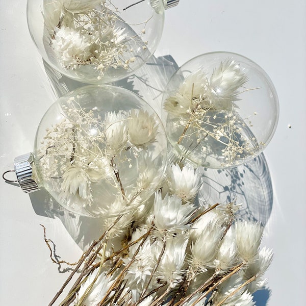 Dried flower filled ornament