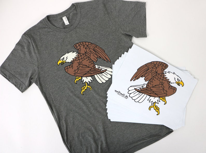 American Bald Eagle Screen Printed Transfer 4 Color/9x12 Sheets Etsy