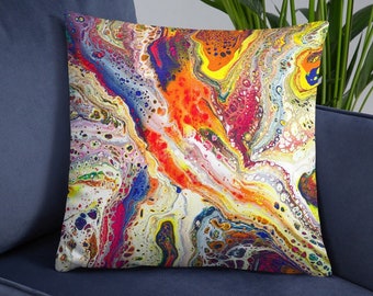 Throw Pillow Cover in Vibrant Colors, Cushion Case with Abstract Art, and Beautiful Pillow Case