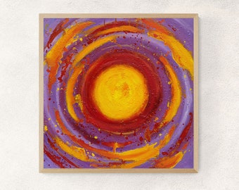 Sun Art Print created from an Abstract Painting by Maria Meester, Vibrant Contemporary Wall Art, Art Print or Canvas