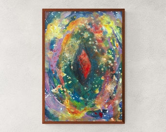 Abstract Art Print, Colorful Wall Art created from my Mixed Media Painting, Art Print or Canvas