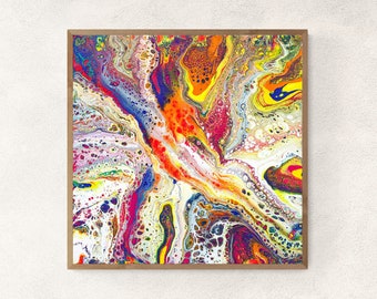 Art Print of my Colorful Modern Acrylic Pour Painting, Vibrant Fluid Art Painting by Maria Meester, Art Print or Canvas