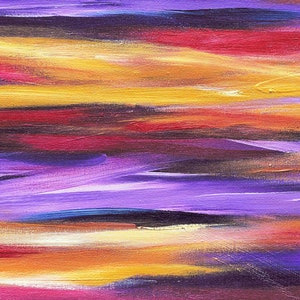 Impression d'art abstrait coloré créée à partir de ma peinture vagues violettes, art mural moderne avec rayures, impression d'art ou toile image 5