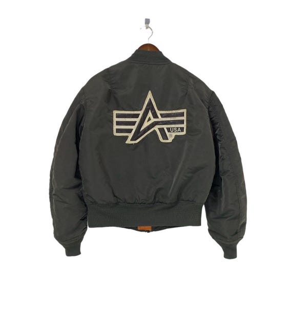 Vintage 90's Alpha Industries MA-1 Flight Bomber Jacket, Big Logo