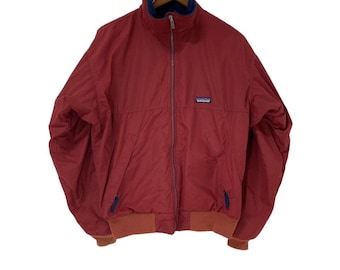 Patagonia Vintage 90s Bomber Jacket Mens M Green Blue Gray Fleece