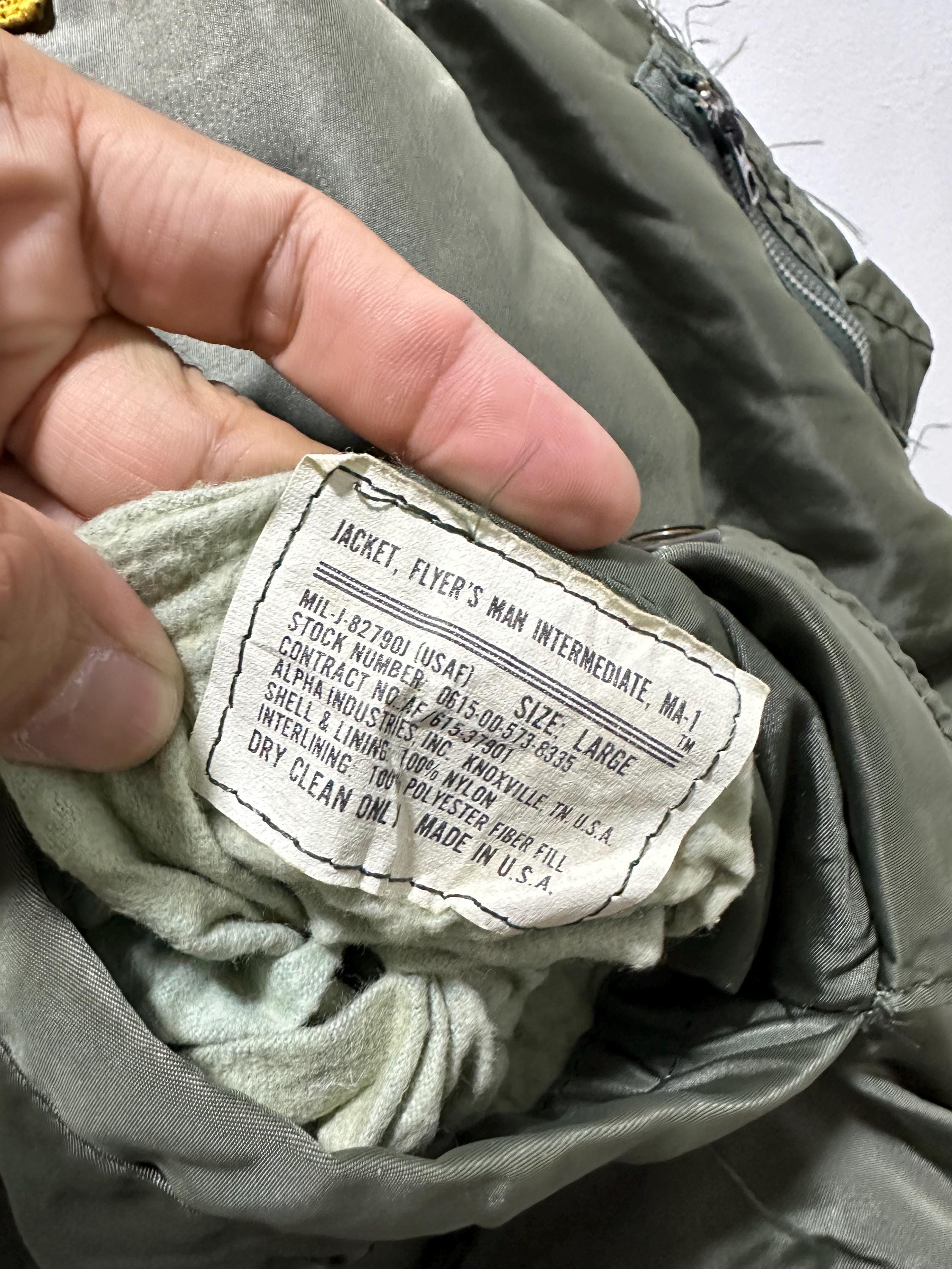 Vintage 90's Alpha Industries MA-1 Flight Jacket USS Midway CV-41